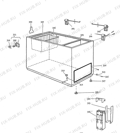 Взрыв-схема холодильника Unknown TC1510 - Схема узла C30 Cabinet/interior B